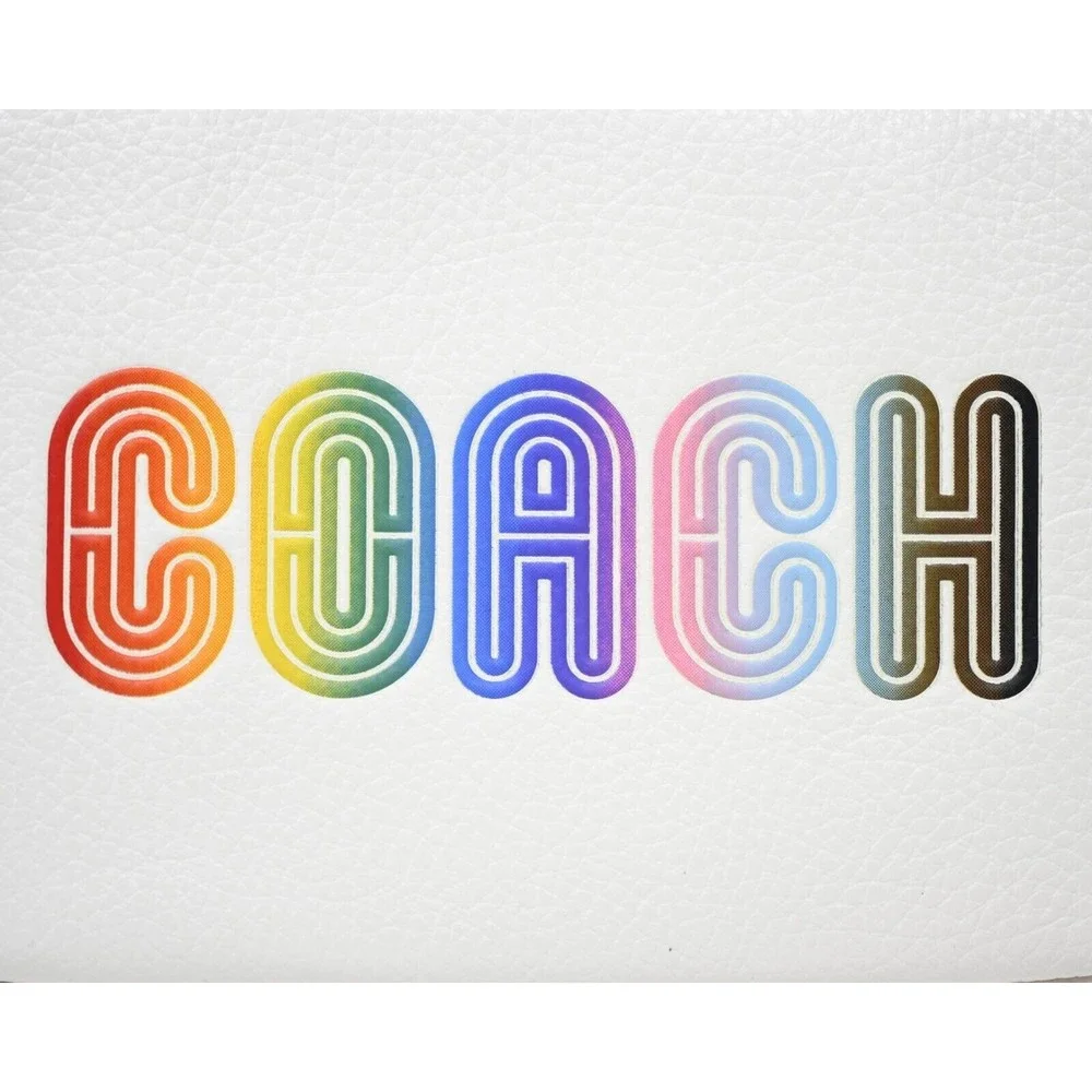 COACH NOLITA 19 Pride Rainbow Graphic Chalk Multi Pebbled Leather NWT CA438 $218 - Picture 7 of 16